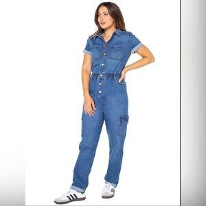 Celebrity Pink Boiler Blue Denim Jumpsuit Size X-LARGE